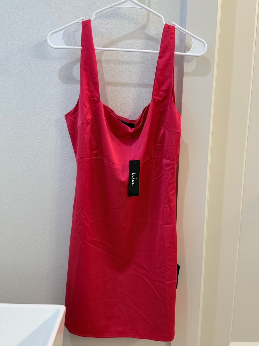 Lulu's Bright Pink Sleeveless Dress with Scoop Neck